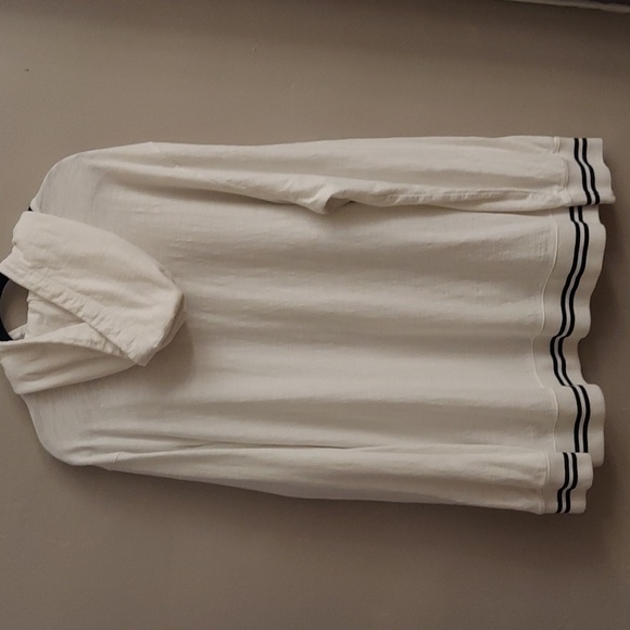 AMERICAN EAGLE OUTFITTERS Nautical White and Navy Long Sleeve Hoodie - Picture 7 of 10